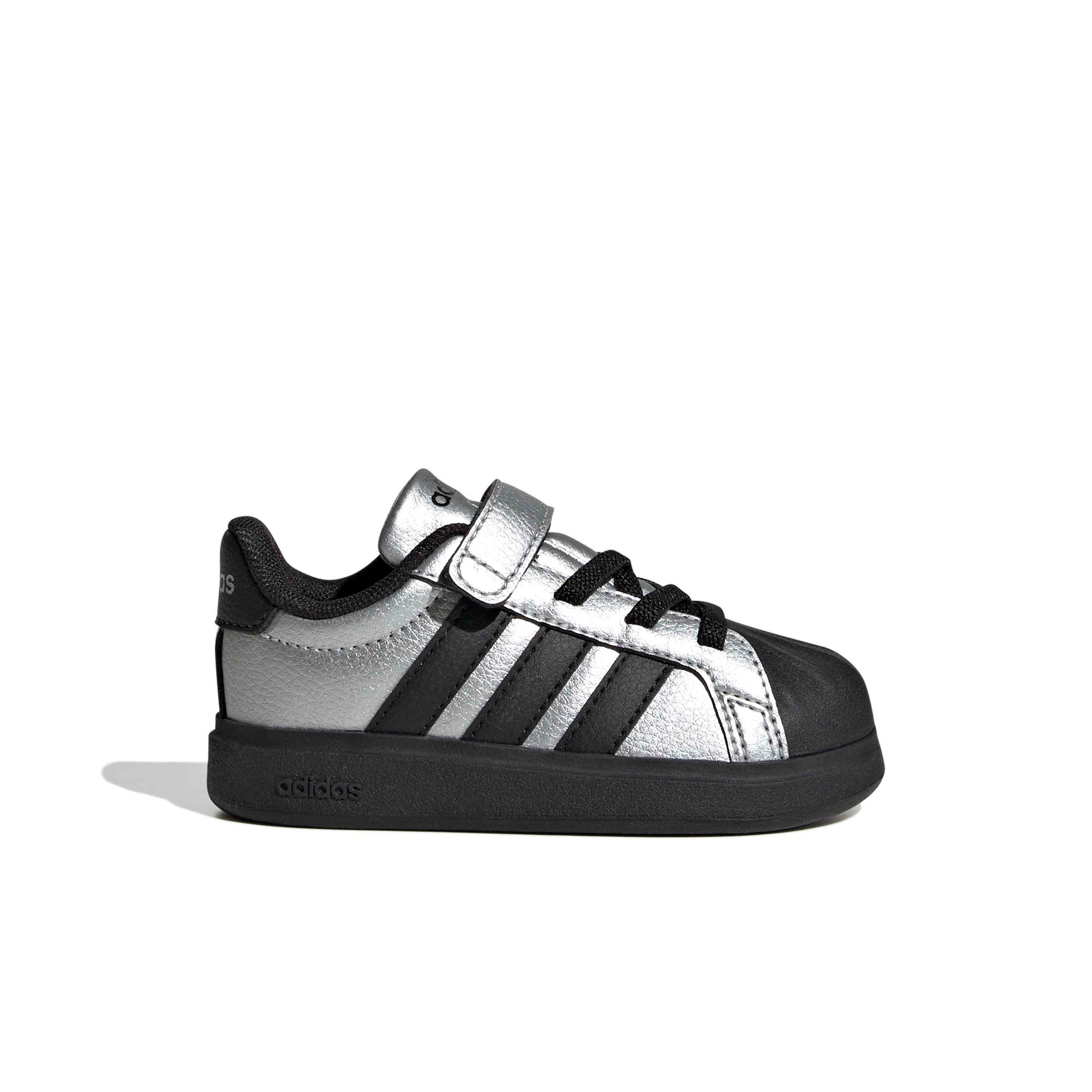 adidas Streettalk "Silver Metallic/Core Black/Silver Metallic" Infant Girls' Shoe - SILVER/BLACK/SILVER